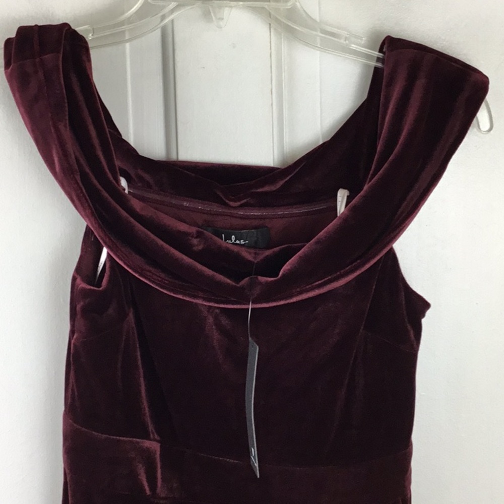 Lulus I'm Enchanted Burgundy Velvet Off-The-Shoulder Tulip Maxi Dress - Picture 2 of 6